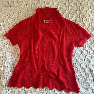 SWEET KIZZ SIZE S Red Short Sleeve Cardigan